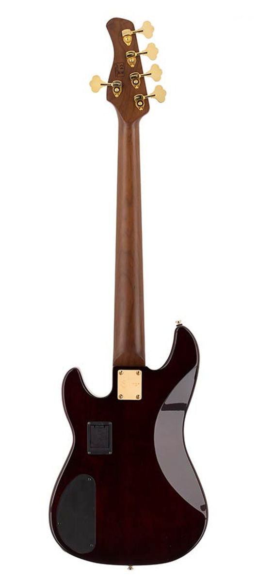 Sire P10 Series Marcus Miller swamp ash + flamed maple 5-string active bass guitar tobacco sunburst, with hard case