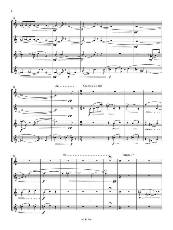 Quatre Caractères for saxophone quartet