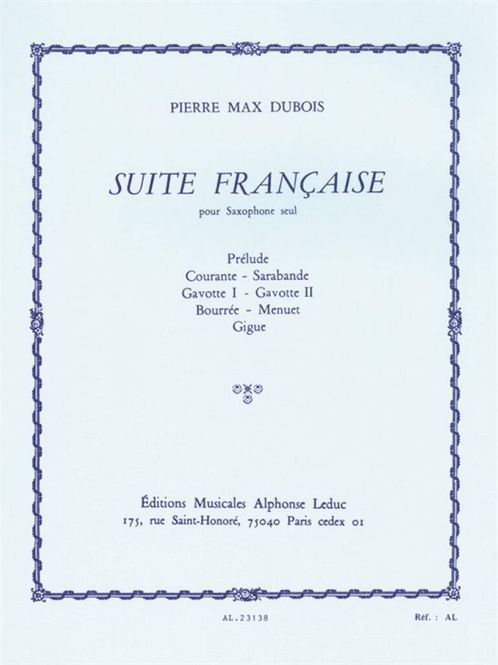 Hovedbilde Suite Française For Solo Saxophone