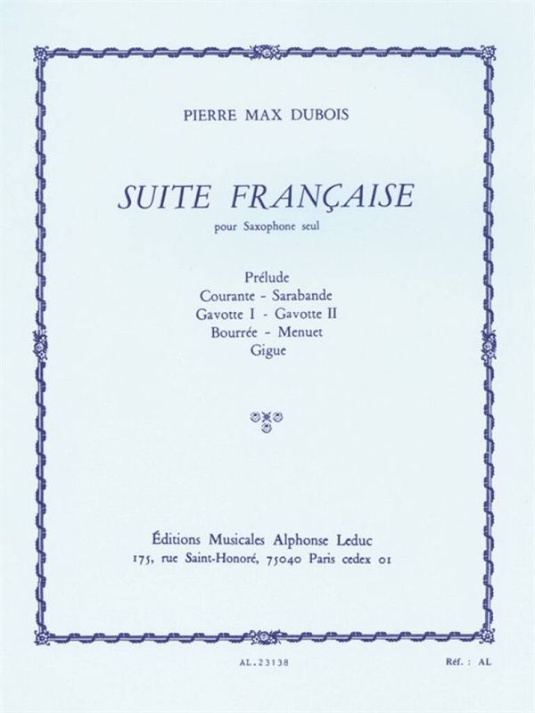 Suite Française For Solo Saxophone