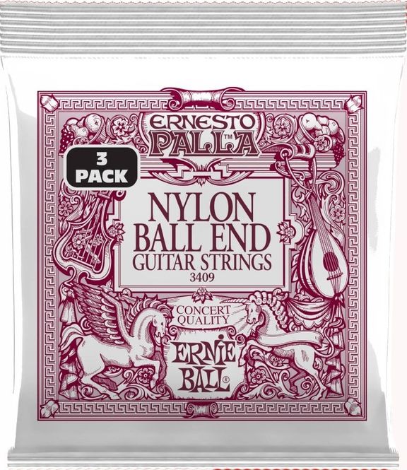 Hovedbilde Ernie Ball 3409 Black & Gold Nylon Ball End Strings 3-pack Medium Tension