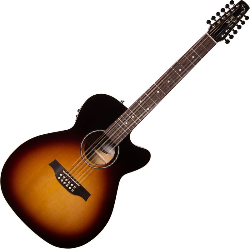 Seagull S12 Spruce Sunburst Gloss Top Presys II Concert hall guitar