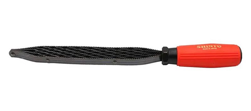 Hosco Japan H-TLSSR200 wood saw rasp, open non-clogging blade design, high-carbon steel, 200mm length