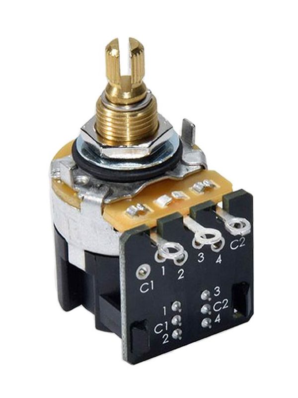 CTS USA 250K DPDT push-pull audio potentiometer, standard length bushing .375