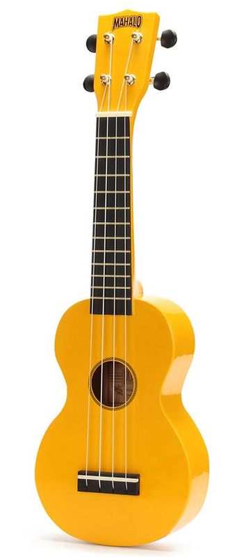 Mahalo Rainbow Series, soprano ukulele, yellow, with bag