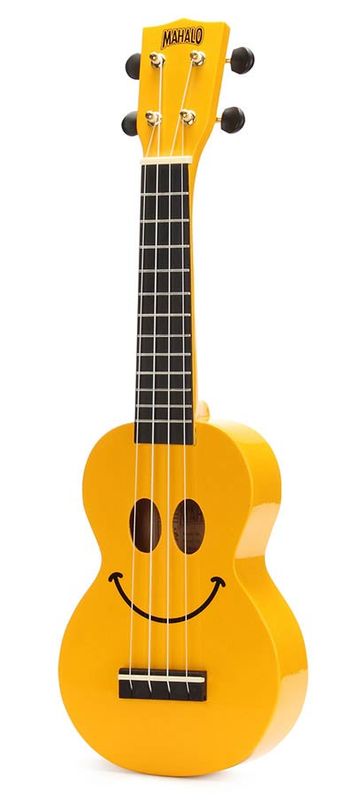 Mahalo Smiley Series, soprano ukulele pack SMILE, yellow, with essentials accessory pack