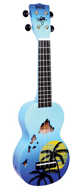 Mahalo Designer Series, soprano ukulele HAWAII, blue burst, with bag