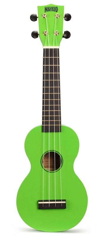 Mahalo Rainbow Series, soprano ukulele, green, with bag