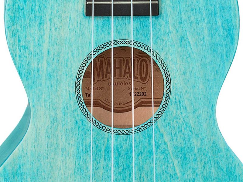 Mahalo Island Series, concert ukulele, aqua blue, with bag
