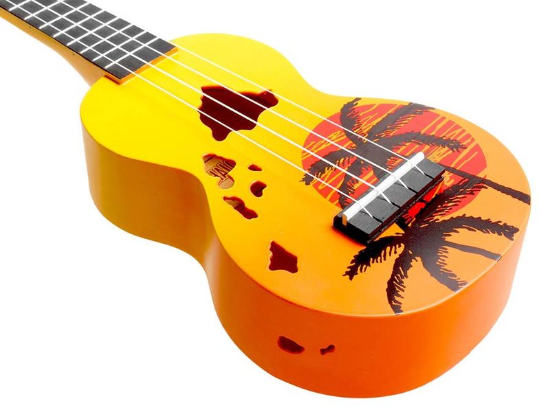 Mahalo Designer Series, soprano ukulele HAWAII, orange burst, with bag