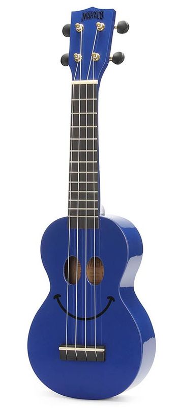 Mahalo Smiley Series, soprano ukulele, blue, with bag