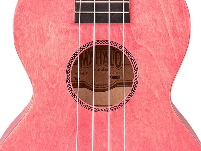 Mahalo Island Series, concert ukulele, coral pink, with bag