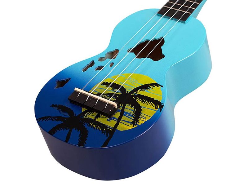 Mahalo Designer Series, soprano ukulele HAWAII, blue burst, with bag