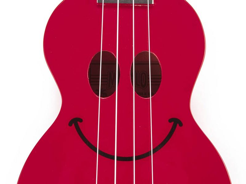 Mahalo Smiley Series, soprano ukulele, red, with bag