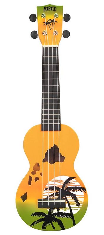 Mahalo Designer Series, soprano ukulele HAWAII, green burst, with bag
