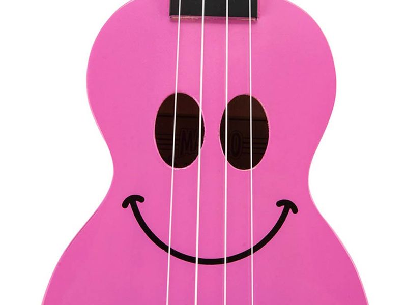 Mahalo Smiley Series, soprano ukulele, pink, with bag