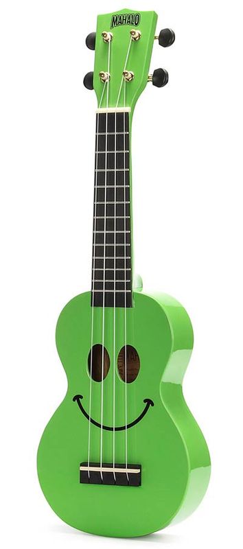 Mahalo Smiley Series, soprano ukulele, green, with bag