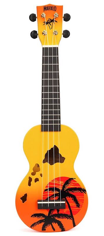 Mahalo Designer Series, soprano ukulele HAWAII, orange burst, with bag