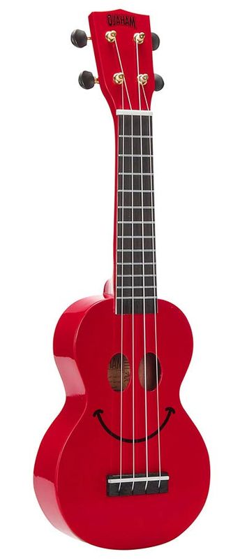 Mahalo Smiley Series, soprano ukulele, red, with bag