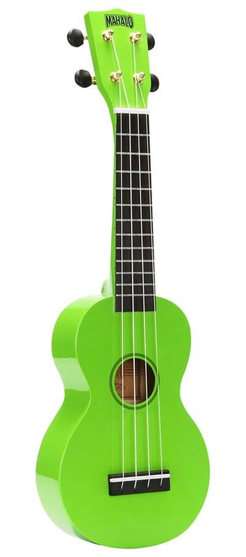 Mahalo Rainbow Series, soprano ukulele, green, with bag