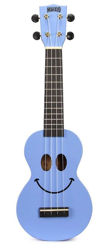 Mahalo Smiley Series, soprano ukulele, light blue, with bag