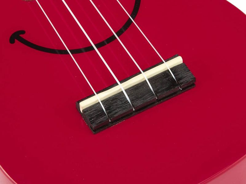 Mahalo Smiley Series, soprano ukulele, red, with bag