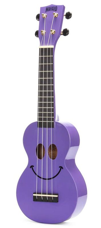 Mahalo Smiley Series, soprano ukulele, purple, with bag