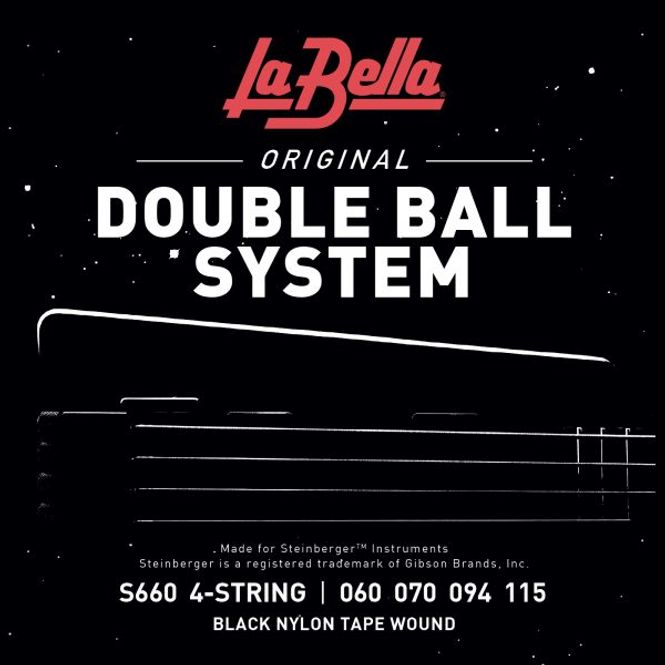 Hovedbilde La Bella S660 Double Ball Bass Black Nylon Tape ...