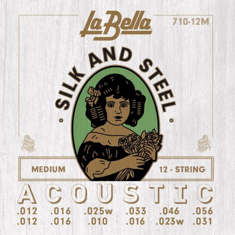 La Bella 710-12M 12-String Acoustic Guitar Silk & Steel - Medium