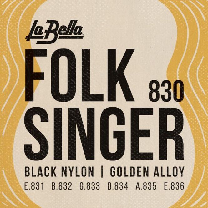 Hovedbilde La Bella 830 Folksinger - Black Nylon, Golden ...