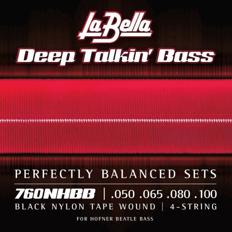 La Bella 760NNHBB Beatle Bass Black Nylon Tape Wound - 50-100