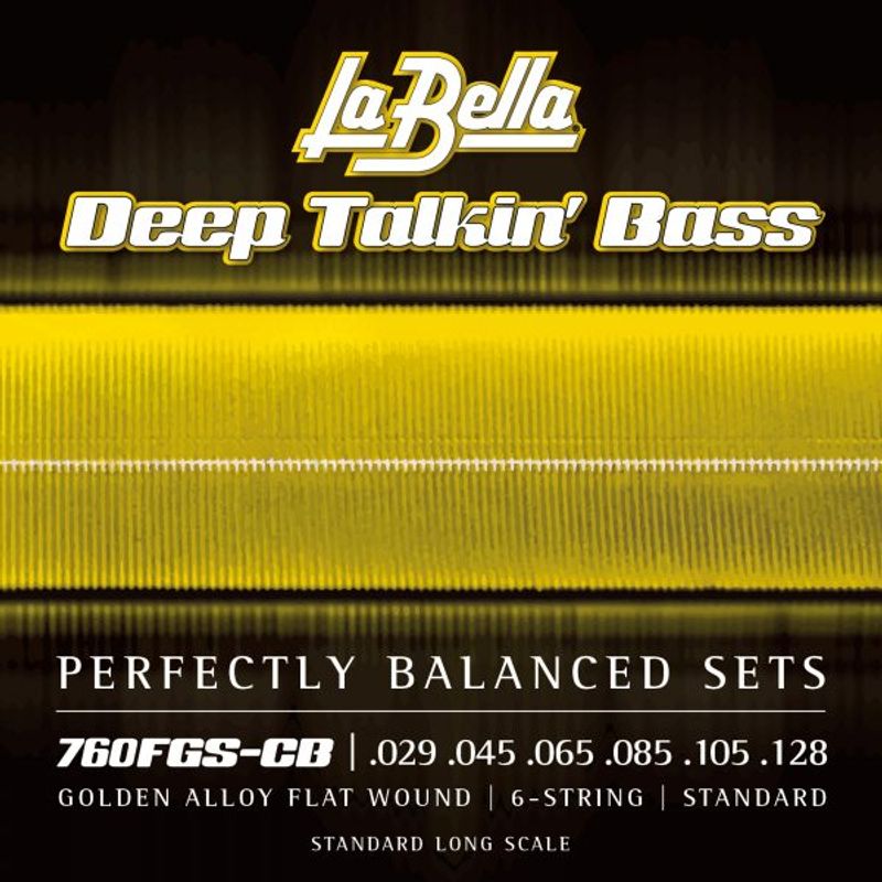 La Bella 760FGS-CB Deep Talkin' Bass, Gold Flats, 6-String - Standard 29-128