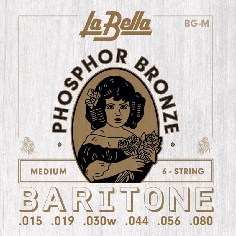 La Bella BG-M Acoustic Baritone, Phosphor Bronze - Medium