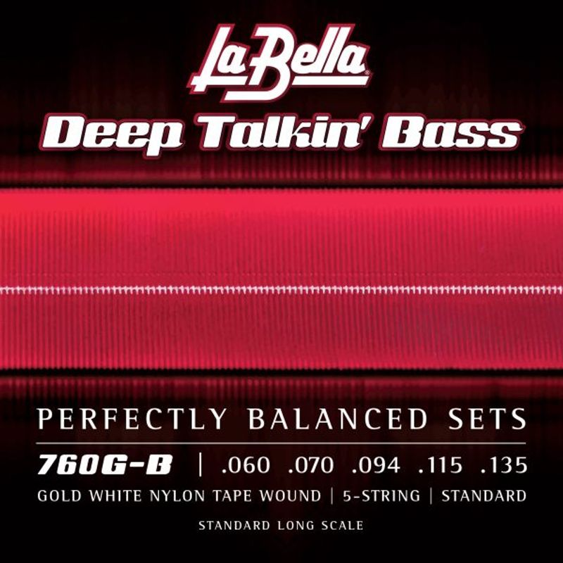 La Bella 750G-B Gold White Nylon Tape, 5-String - Light 50-135