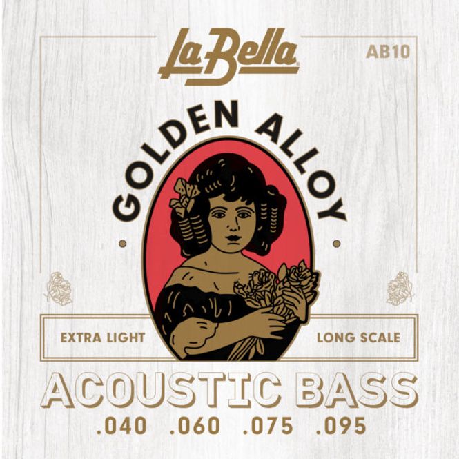 Hovedbilde La Bella AB10 Acoustic Bass, Golden Alloy - Extra ...