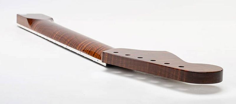 Allparts Select ltd Vintage Deluxe neck for Jazzmaster, AAA+ roasted flamed maple, bound w. block inlays, nitro finish