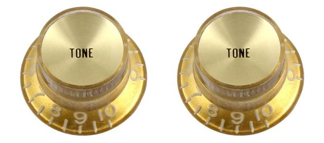 Hovedbilde Allparts Reflector Knobs Tone Gold 2-p