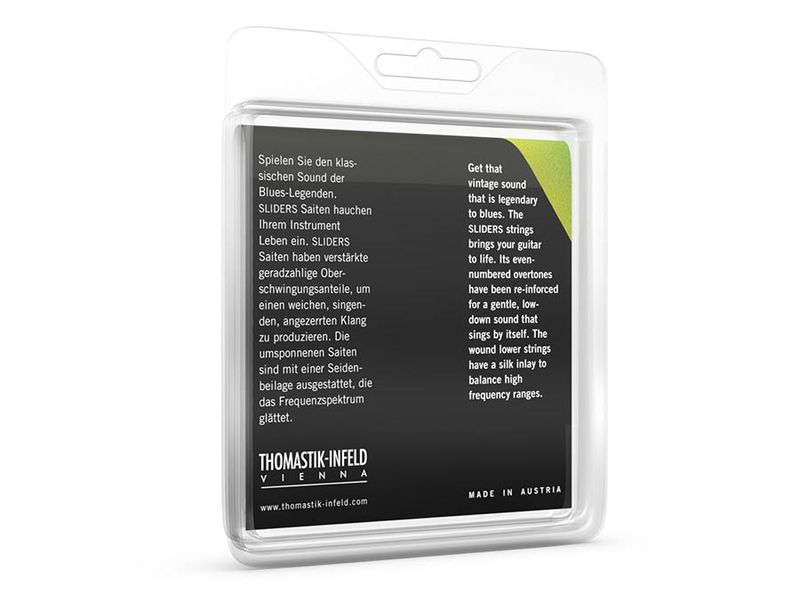 Thomastik THSL-110 Blues Sliders string set, round wound, silk inlay, 010-013-016-028-037-048