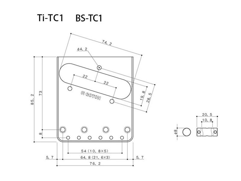 Allparts Gotoh BS-TC1 Bridge for Telecaster® Aged Chrome