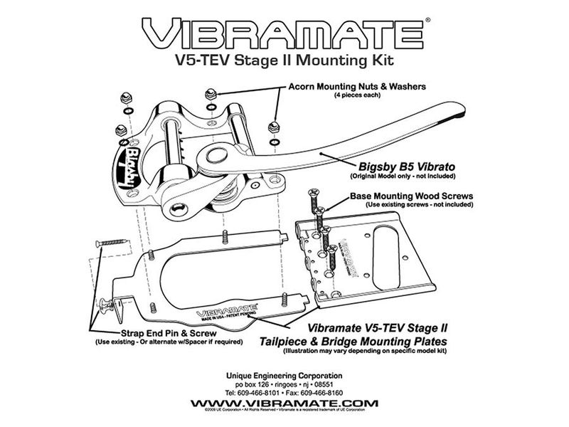 Allparts Vibramate® Bigsby® V5-TEV-2 for Telecaster® Nickel