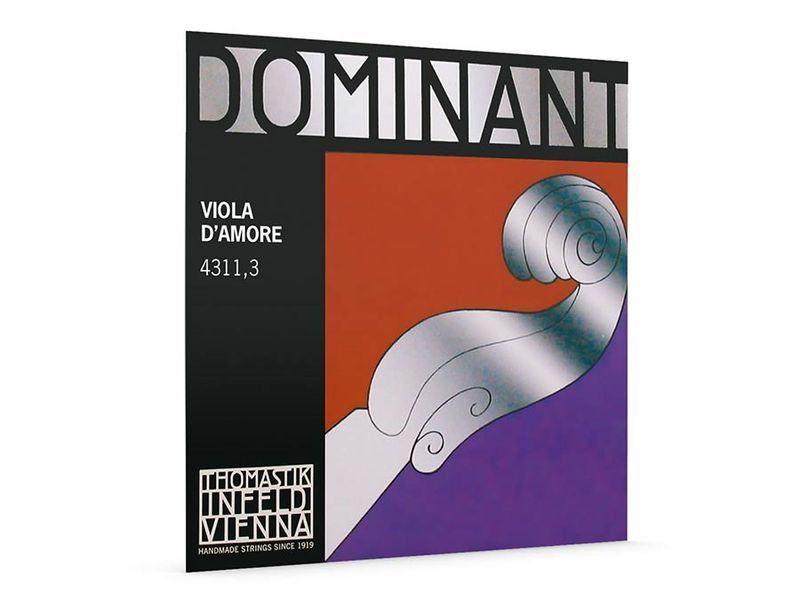 Thomastik TH-4311-3 Dominant viola d'amore string F#3, aluminum flat wound, synthetic core core