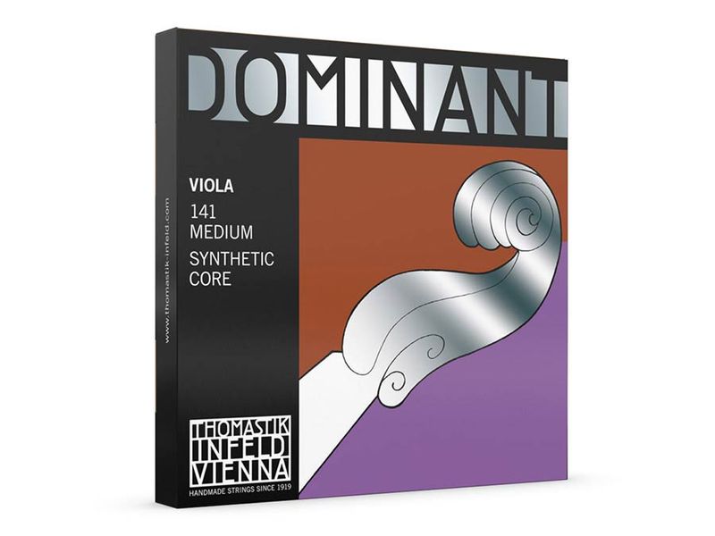 Thomastik TH-141 Dominant viola string set 4/4 (string length 37cm) medium, synthetic core, includes TH-137