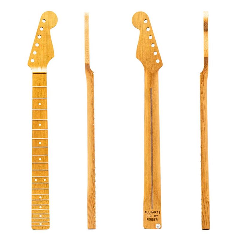 Allparts Select ltd VIN-MOD replacement neck for Stratocaster, quartersawn roasted maple, unfinished