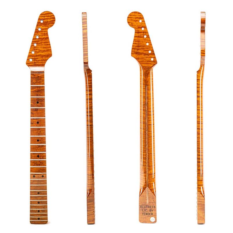 Allparts Select ltd VIN-MOD replacement neck for Stratocaster, AAA+ roasted flamed maple, nitro finish