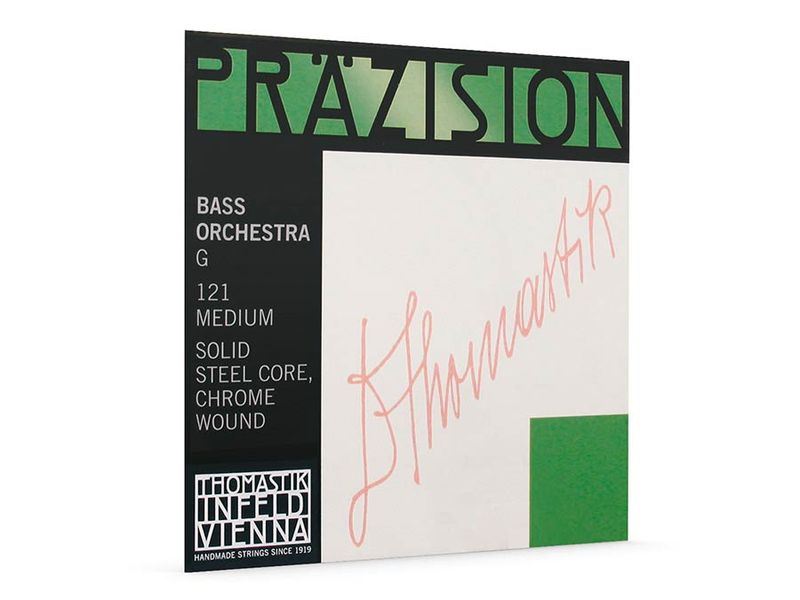 Thomastik TH-121 Präzision double bass string G-1 4/4 (string length 110cm), steel core, chrome