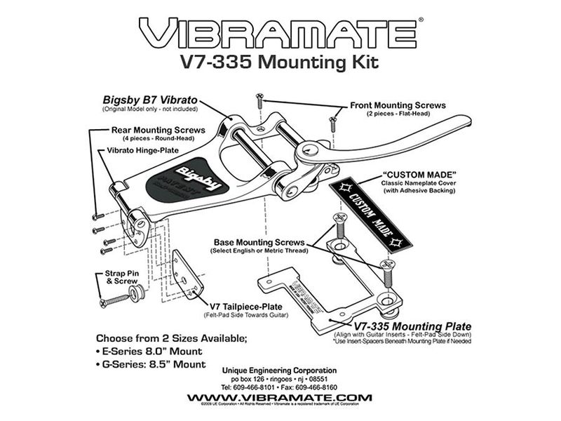 Allparts Vibramate® Bigsby® V7-335G for Gibson® ES-335® Nickel