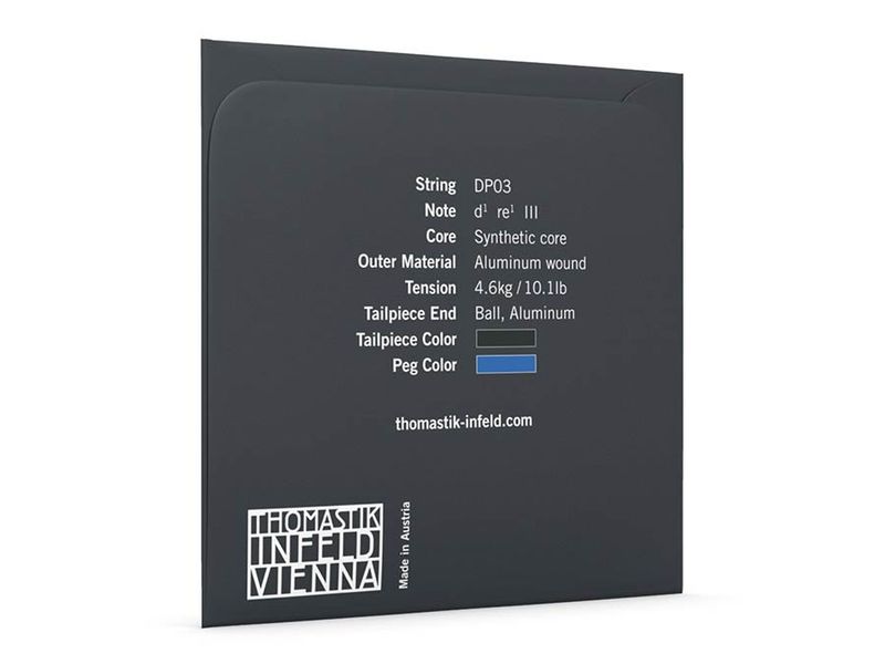 Thomastik THDP-03 Dominant Pro violin string D-3 4/4 medium, synthetic core, aluminum wound