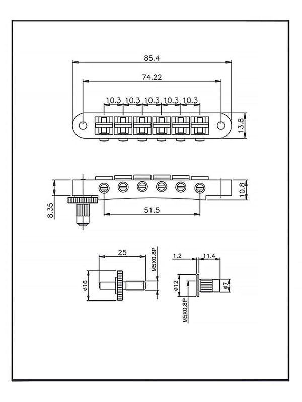 Allparts Nashville Tune-o-Matic Bridge Chrome