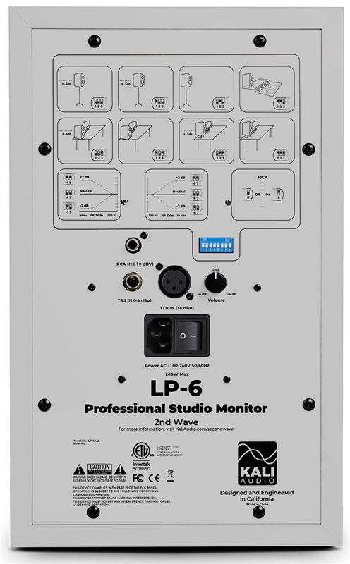 Kali Audio LP-6 V2 White - Studiomonitor, 6,5’’ bas, 1’’ diskant, Class-D 80W (40+40)