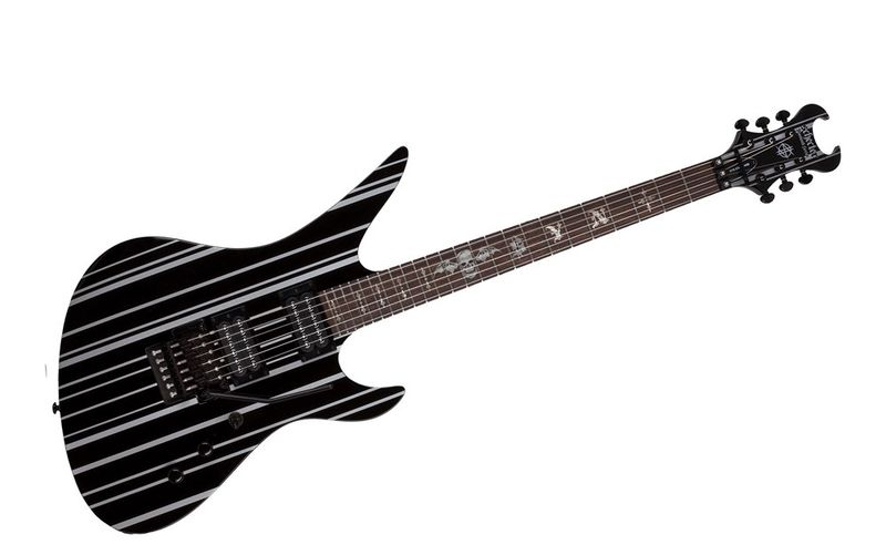 Schecter Synyster Standard Gloss Black with Silver Pin Stripes